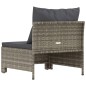vidaXL Garten-Mittelsofa mit Kissen Grau Poly Rattan vidaXL Garten-Mittelsofa mit Kissen Grau Poly Rattan