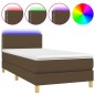 vidaXL Boxspringbett mit Matratze & LED Dunkelbraun 90x190 cm Stoff vidaXL Boxspringbett mit Matratze & LED Dunkelbraun 90x190 cm Stoff
