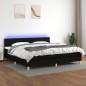 vidaXL Boxspringbett mit Matratze & LED Schwarz 200x200 cm Stoff vidaXL Boxspringbett mit Matratze & LED Schwarz 200x200 cm Stoff