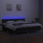 vidaXL Boxspringbett mit Matratze & LED Schwarz 200x200 cm Stoff vidaXL Boxspringbett mit Matratze & LED Schwarz 200x200 cm Stoff