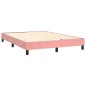 vidaXL Boxspringbett mit Matratze & LED Rosa 140x200 cm Samt vidaXL Boxspringbett mit Matratze & LED Rosa 140x200 cm Samt