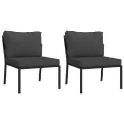 vidaXL Gartenstühle mit Grauen Kissen 2 Stk. 60x74x79 cm Stahl