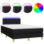 vidaXL Boxspringbett mit Matratze & LED Schwarz 120x200 cm Stoff vidaXL Boxspringbett mit Matratze & LED Schwarz 120x200 cm Stoff