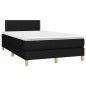 vidaXL Boxspringbett mit Matratze & LED Schwarz 120x200 cm Stoff vidaXL Boxspringbett mit Matratze & LED Schwarz 120x200 cm Stoff