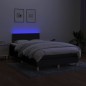 vidaXL Boxspringbett mit Matratze & LED Schwarz 120x200 cm Stoff vidaXL Boxspringbett mit Matratze & LED Schwarz 120x200 cm Stoff