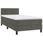 vidaXL Boxspringbett mit Matratze & LED Dunkelgrau 80x200 cm Samt vidaXL Boxspringbett mit Matratze & LED Dunkelgrau 80x200 cm Samt