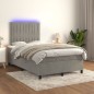 vidaXL Boxspringbett mit Matratze & LED Hellgrau 120x200 cm Samt vidaXL Boxspringbett mit Matratze & LED Hellgrau 120x200 cm Samt