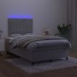 vidaXL Boxspringbett mit Matratze & LED Hellgrau 120x200 cm Samt vidaXL Boxspringbett mit Matratze & LED Hellgrau 120x200 cm Samt