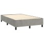 vidaXL Boxspringbett mit Matratze & LED Hellgrau 120x200 cm Samt vidaXL Boxspringbett mit Matratze & LED Hellgrau 120x200 cm Samt