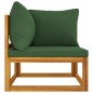 Modular-Ecksofa mit Grünen Kissen Massivholz Akazie Modular-Ecksofa mit Grünen Kissen Massivholz Akazie
