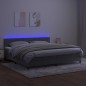 vidaXL Boxspringbett mit Matratze & LED Hellgrau 200x200 cm Samt vidaXL Boxspringbett mit Matratze & LED Hellgrau 200x200 cm Samt