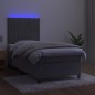vidaXL Boxspringbett mit Matratze & LED Hellgrau 100x200 cm Samt vidaXL Boxspringbett mit Matratze & LED Hellgrau 100x200 cm Samt