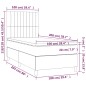 vidaXL Boxspringbett mit Matratze & LED Hellgrau 100x200 cm Samt vidaXL Boxspringbett mit Matratze & LED Hellgrau 100x200 cm Samt