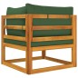 Modular-Ecksofa mit Grünen Kissen Massivholz Akazie Modular-Ecksofa mit Grünen Kissen Massivholz Akazie