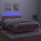 vidaXL Boxspringbett mit Matratze & LED Rosa 140x190 cm Samt vidaXL Boxspringbett mit Matratze & LED Rosa 140x190 cm Samt