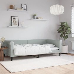 Tagesbett Hellgrau 100x200 cm Samt