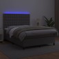 vidaXL Boxspringbett mit Matratze & LED Grau 140x200 cm Kunstleder vidaXL Boxspringbett mit Matratze & LED Grau 140x200 cm Kunstleder