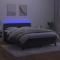vidaXL Boxspringbett mit Matratze & LED Dunkelgrau 140x200 cm Samt vidaXL Boxspringbett mit Matratze & LED Dunkelgrau 140x200 cm Samt