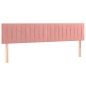 vidaXL Boxspringbett mit Matratze & LED Rosa 160x200 cm Samt vidaXL Boxspringbett mit Matratze & LED Rosa 160x200 cm Samt