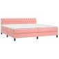 vidaXL Boxspringbett mit Matratze & LED Rosa 200x200 cm Samt vidaXL Boxspringbett mit Matratze & LED Rosa 200x200 cm Samt