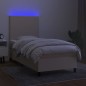vidaXL Boxspringbett mit Matratze & LED Creme 90x200 cm Stoff vidaXL Boxspringbett mit Matratze & LED Creme 90x200 cm Stoff