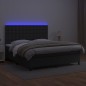 vidaXL Boxspringbett mit Matratze & LED Schwarz 160x200 cm Kunstleder vidaXL Boxspringbett mit Matratze & LED Schwarz 160x200 cm Kunstleder