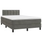 vidaXL Boxspringbett mit Matratze & LED Dunkelgrau 120x200 cm Samt vidaXL Boxspringbett mit Matratze & LED Dunkelgrau 120x200 cm Samt