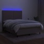 vidaXL Boxspringbett mit Matratze & LED Taupe 140x200 cm Stoff vidaXL Boxspringbett mit Matratze & LED Taupe 140x200 cm Stoff