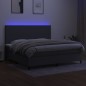 vidaXL Boxspringbett mit Matratze & LED Dunkelgrau 200x200 cm Stoff vidaXL Boxspringbett mit Matratze & LED Dunkelgrau 200x200 cm Stoff