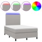 vidaXL Boxspringbett mit Matratze & LED Hellgrau 120x200 cm Stoff vidaXL Boxspringbett mit Matratze & LED Hellgrau 120x200 cm Stoff