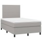 vidaXL Boxspringbett mit Matratze & LED Hellgrau 120x200 cm Stoff vidaXL Boxspringbett mit Matratze & LED Hellgrau 120x200 cm Stoff