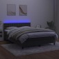vidaXL Boxspringbett mit Matratze & LED Dunkelgrau 140x190 cm Samt vidaXL Boxspringbett mit Matratze & LED Dunkelgrau 140x190 cm Samt