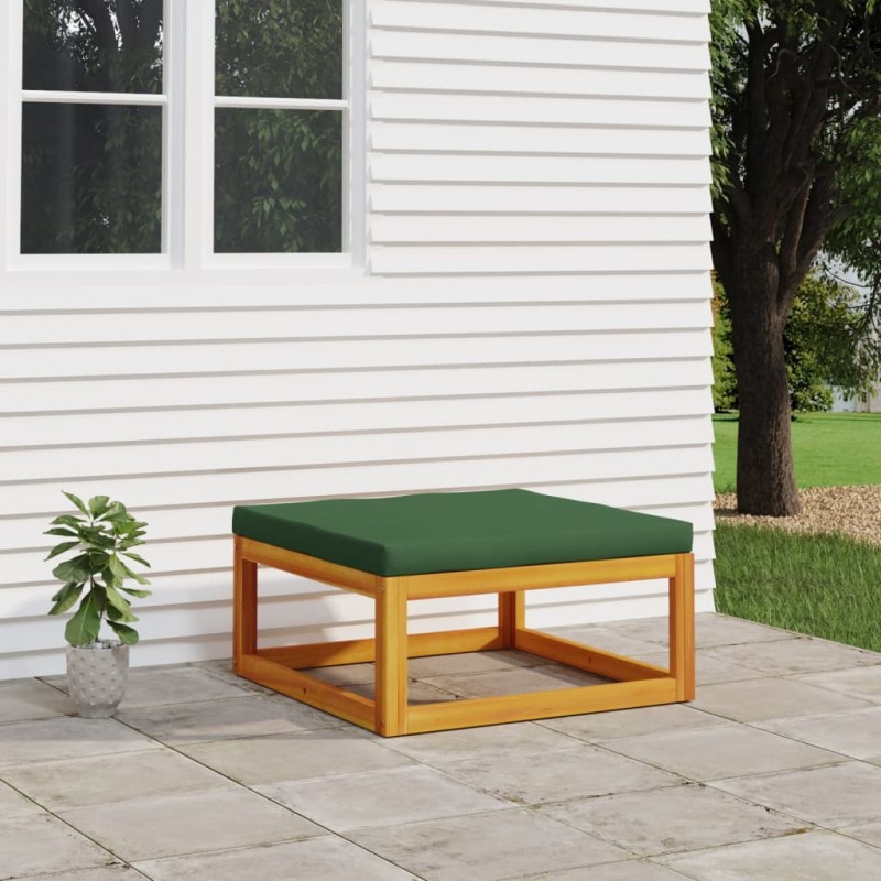 Gartenhocker mit Grünem Kissen Massivholz Akazie Gartenhocker mit Grünem Kissen Massivholz Akazie