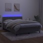 vidaXL Boxspringbett mit Matratze & LED Hellgrau 140x200 cm Samt vidaXL Boxspringbett mit Matratze & LED Hellgrau 140x200 cm Samt