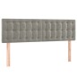 vidaXL Boxspringbett mit Matratze & LED Hellgrau 140x200 cm Samt vidaXL Boxspringbett mit Matratze & LED Hellgrau 140x200 cm Samt