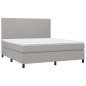 vidaXL Boxspringbett mit Matratze & LED Hellgrau 160x200 cm Stoff vidaXL Boxspringbett mit Matratze & LED Hellgrau 160x200 cm Stoff