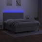 vidaXL Boxspringbett mit Matratze & LED Hellgrau 160x200 cm Stoff vidaXL Boxspringbett mit Matratze & LED Hellgrau 160x200 cm Stoff