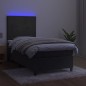 vidaXL Boxspringbett mit Matratze & LED Dunkelgrau 80x200 cm Samt vidaXL Boxspringbett mit Matratze & LED Dunkelgrau 80x200 cm Samt