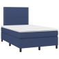 vidaXL Boxspringbett mit Matratze & LED Blau 120x200 cm Stoff vidaXL Boxspringbett mit Matratze & LED Blau 120x200 cm Stoff