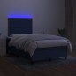 vidaXL Boxspringbett mit Matratze & LED Blau 120x200 cm Stoff vidaXL Boxspringbett mit Matratze & LED Blau 120x200 cm Stoff