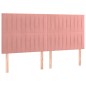 vidaXL Boxspringbett mit Matratze & LED Rosa 160x200 cm Samt vidaXL Boxspringbett mit Matratze & LED Rosa 160x200 cm Samt