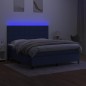 vidaXL Boxspringbett mit Matratze & LED Blau 180x200 cm Stoff vidaXL Boxspringbett mit Matratze & LED Blau 180x200 cm Stoff