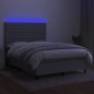 vidaXL Boxspringbett mit Matratze & LED Hellgrau 140x190 cm Stoff vidaXL Boxspringbett mit Matratze & LED Hellgrau 140x190 cm Stoff
