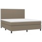 vidaXL Boxspringbett mit Matratze & LED Taupe 180x200 cm Stoff vidaXL Boxspringbett mit Matratze & LED Taupe 180x200 cm Stoff