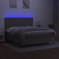 vidaXL Boxspringbett mit Matratze & LED Taupe 180x200 cm Stoff vidaXL Boxspringbett mit Matratze & LED Taupe 180x200 cm Stoff