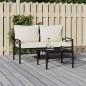 vidaXL Gartenstühle mit Sandfarbigen Kissen 2 Stk. 62x75x79 cm Stahl vidaXL Gartenstühle mit Sandfarbigen Kissen 2 Stk. 62x75x79 cm Stahl