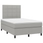 vidaXL Boxspringbett mit Matratze & LED Hellgrau 120x200 cm Stoff vidaXL Boxspringbett mit Matratze & LED Hellgrau 120x200 cm Stoff