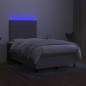 vidaXL Boxspringbett mit Matratze & LED Hellgrau 120x200 cm Stoff vidaXL Boxspringbett mit Matratze & LED Hellgrau 120x200 cm Stoff