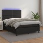vidaXL Boxspringbett mit Matratze & LED Schwarz 140x190 cm Kunstleder vidaXL Boxspringbett mit Matratze & LED Schwarz 140x190 cm Kunstleder
