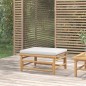 vidaXL Gartenhocker mit Hellgrauem Kissen Bambus vidaXL Gartenhocker mit Hellgrauem Kissen Bambus
